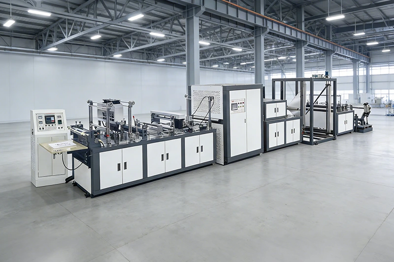 Cad iad na saintréithe atá ag meaisíní déanta málaí neamhfhite?